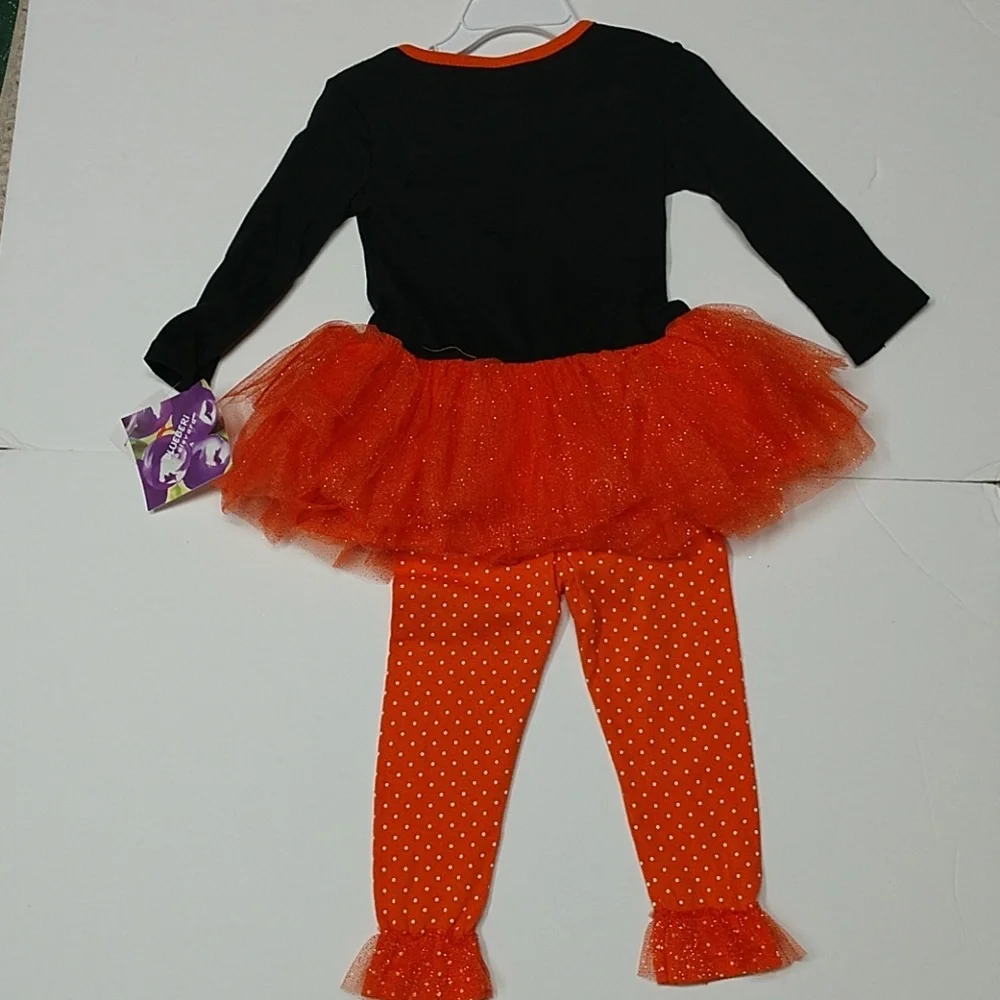 BlueBeri Boulevard 24M Tutu 2pc Happy Pumpkin Halloween Outfit